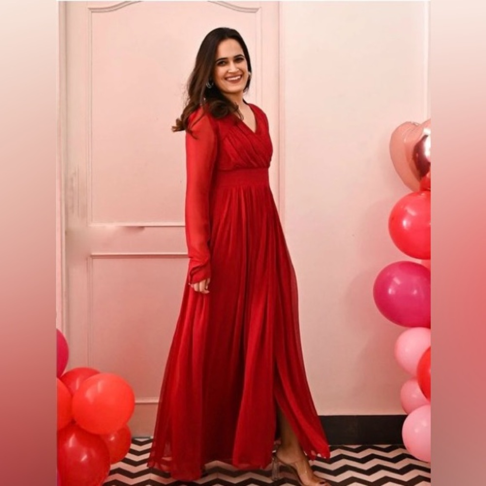 Red wedding dress